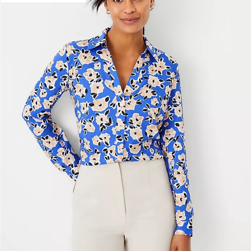 NWT Ann Taylor Floral Essentials Blouse, sz Med